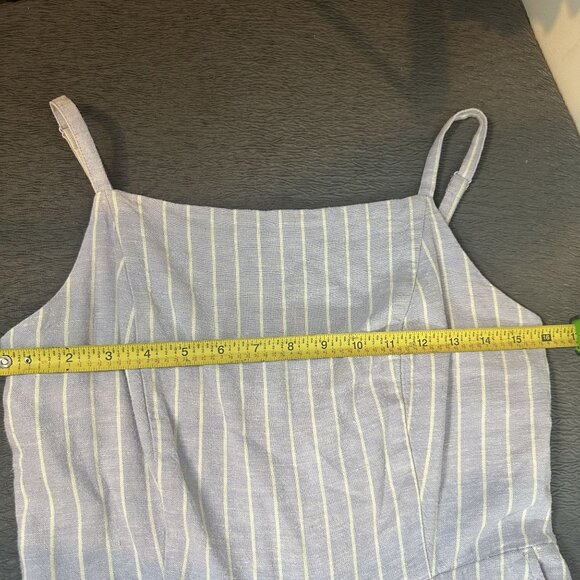 Old Navy Capris Striped Linen Blend Jumper In Women's Size Medium, Blue & White - Picture 6 of 10